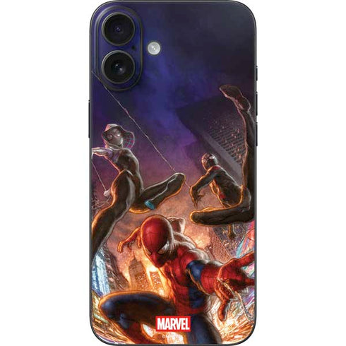 Marvel Spiderman Group Wall iPhone 16 Plus Skin